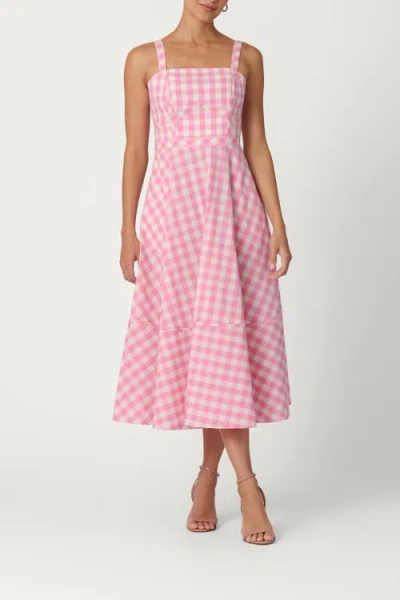 Shoshanna Gingham Kaydence Dress In Pink