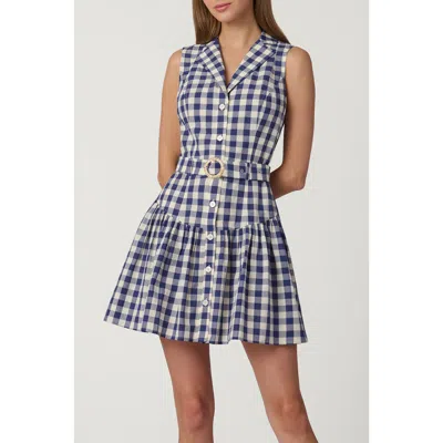 Shoshanna Gingham Natalia Dress In Blue