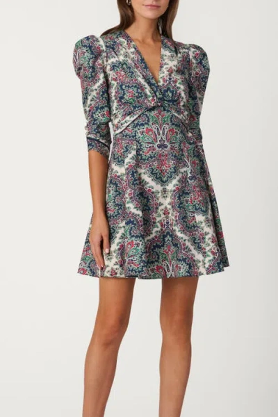 Shoshanna Harbor Tile Print Natalya Dress In Multi