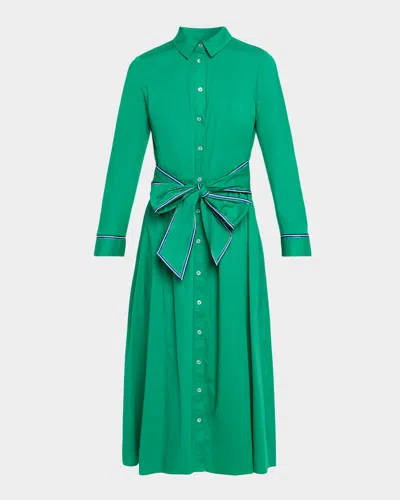 Shoshanna Hastings Striped-trim Midi Shirtdress In Multi