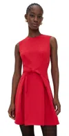 Shoshanna Hattie Sleeveless Bow-front Crepe Mini Dress In Red