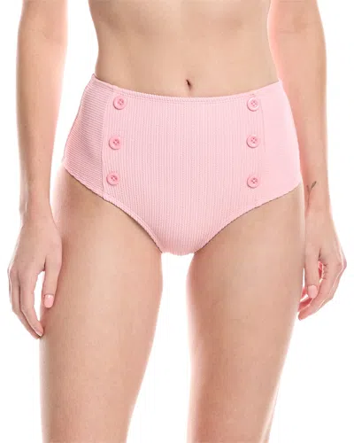 Shoshanna High-waist Bikini Bottom In Pink