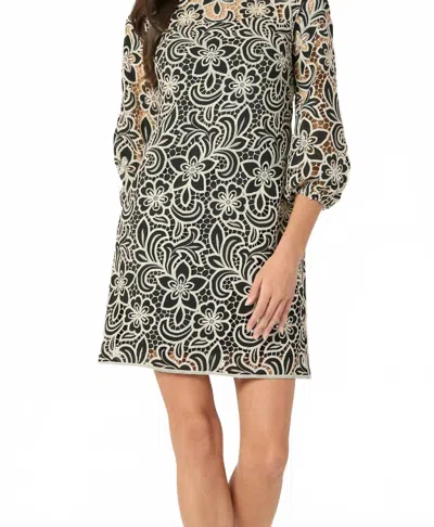 Shoshanna Holland Mini Dress In Jet/sand In Multi