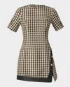 Shoshanna Irene A-line Houndstooth Tweed Mini Dress In Multi