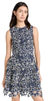 Shoshanna Women's Ivy Embroidered Floral Fit & Flare Minidress In Navy/ivory