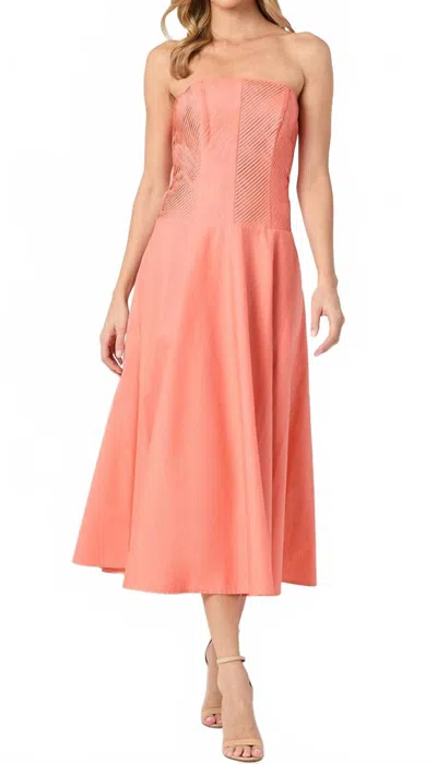 Shoshanna Jane Dress In Coral In Pink