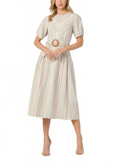 Shoshanna Jessie Dress In Multi Stripe In Neutral