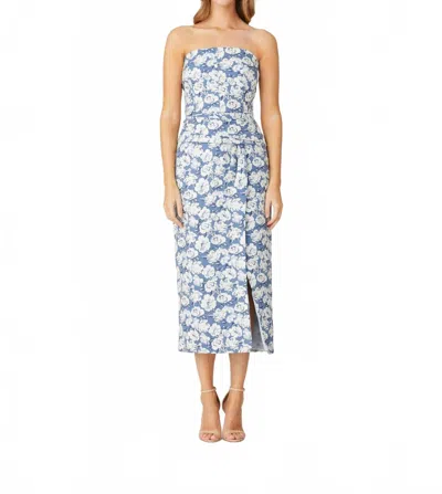 SHOSHANNA JOLANDA MINI DRESS IN DEEP BLUE/IVORY