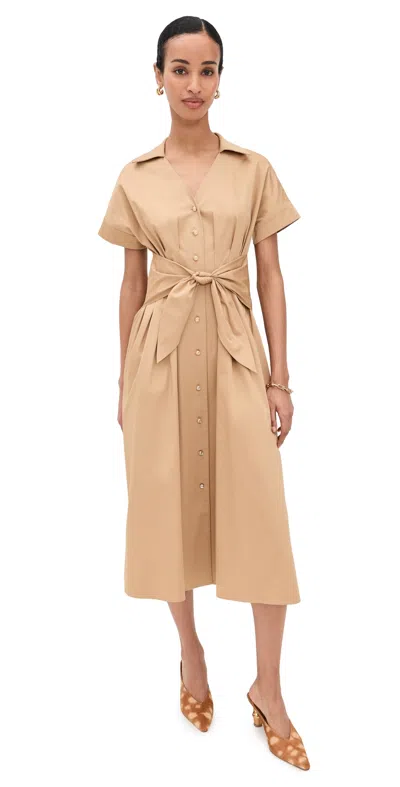 Shoshanna Josephine Dress Khaki In Nude