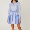 Shoshanna Kaia Fress In French Blue In Multi