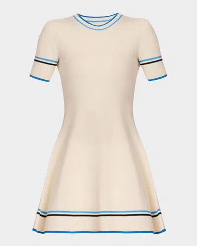 Shoshanna Kate Striped Rib Knit Fit-&-flare Mini Dress