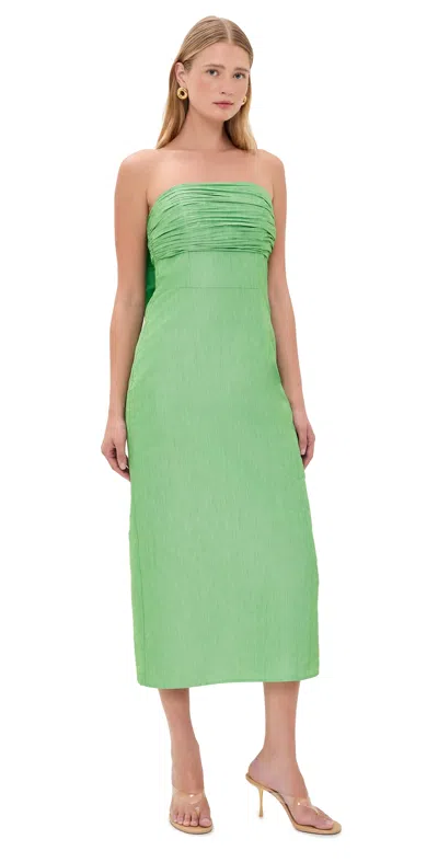 Shoshanna Chine Taffeta Midnight Katerina Dress In Green