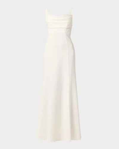 Shoshanna Katie Sleeveless Cowl-neck Gown In Ivory