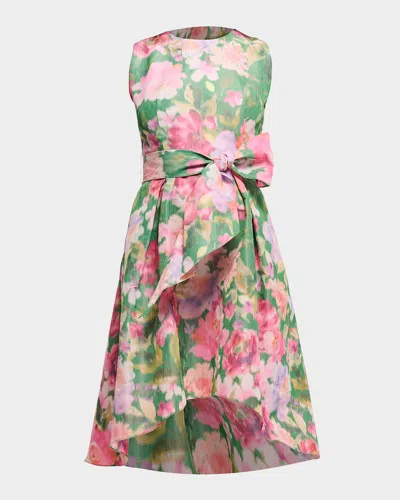 Shoshanna Keegan Sleeveless Floral-print Dress In Kelley Multi