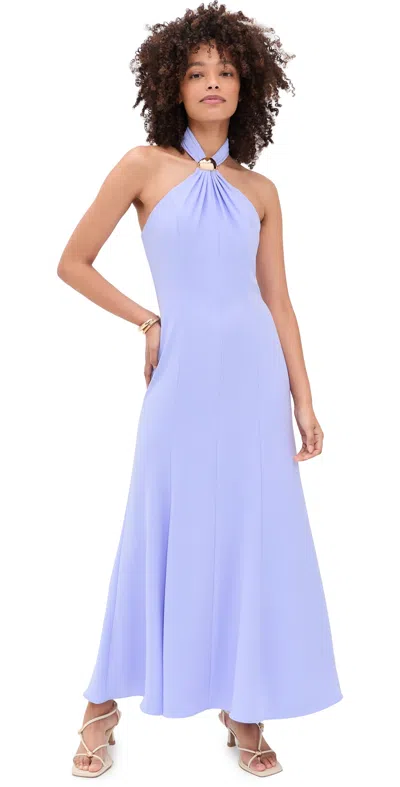 Shoshanna Keller Crepe Halter Maxi Dress In Blue