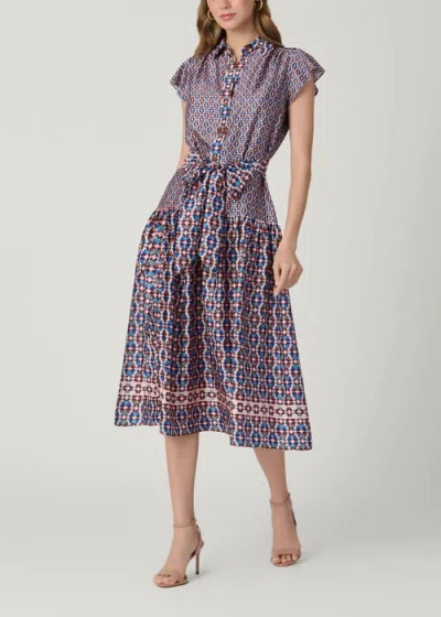 Shoshanna Kennedy Paulo Geo Print Dress In Blue