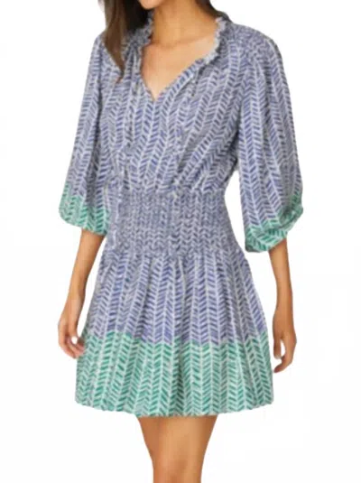 Shoshanna Kenzie Dress In Grey And Green In Blue