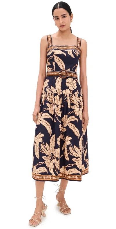 Shoshanna Kora Dress Navy/khaki Multi