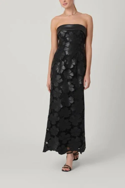 Shoshanna Leather Cut-out Lace Serena Dress In Black