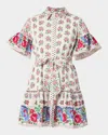 Shoshanna Lima Flounce Floral-print Cotton Mini Dress