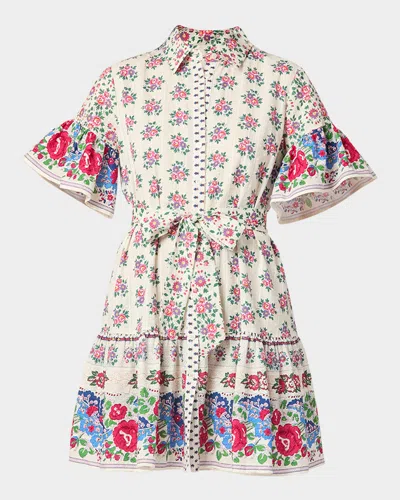 Shoshanna Lima Flounce Floral-print Cotton Mini Dress