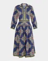 Shoshanna Lola Medallion-print Midi Shirtdress In Multi
