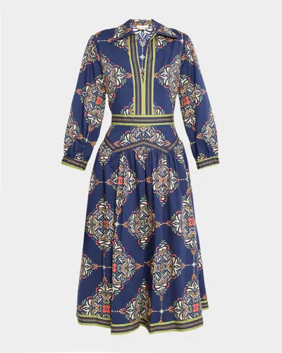 Shoshanna Lola Medallion-print Midi Shirtdress In Multi