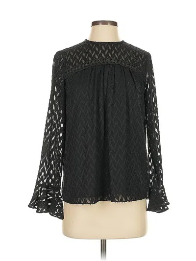 Pre-owned Shoshanna Long Sleeve Blouse In Black