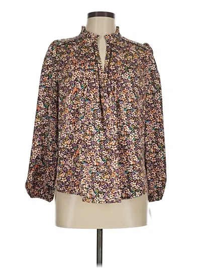 Pre-owned Shoshanna Long Sleeve Blouse In Brown