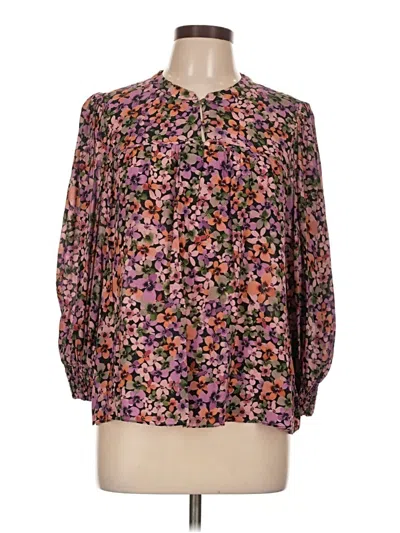 Pre-owned Shoshanna Long Sleeve Blouse In Purple