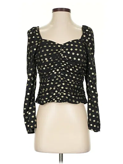 Pre-owned Shoshanna Long Sleeve Top Black Sweetheart Neckline Tops