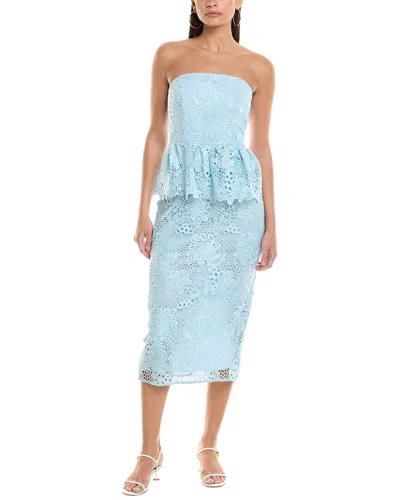Shoshanna Lotus Midi Dress In Blue