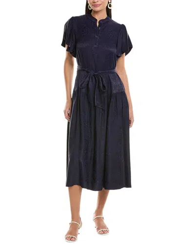 Shoshanna Lucia Midi Dress In Blue
