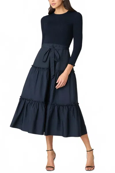 Shoshanna Magda Knit Dress In Navy In Blue