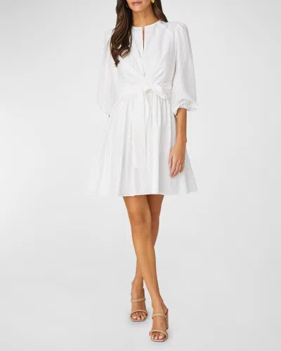 Shoshanna Maia Balloon-sleeve Mini Dress In White