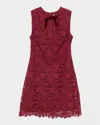 Shoshanna Mandi Cutout Bow-front Floral Lace Mini Dress In Multi