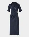 Shoshanna Margo Pleated Button-front Midi Shirtdress
