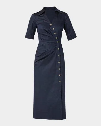 Shoshanna Margo Pleated Button-front Midi Shirtdress