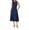 Shoshanna Maria Sleeveless Cutout Denim Midi Dress In Blue