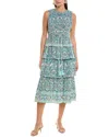 Shoshanna Mariette Midi Dress In Blue