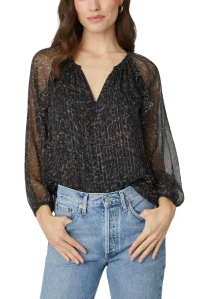 SHOSHANNA MARLO TOP IN JET CHOCOLATE SILVER