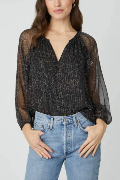 Shoshanna Marlo Top In Jet Chocolate Silver In Multi