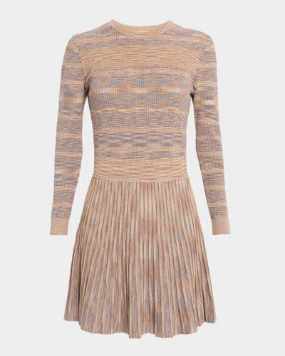 SHOSHANNA MARTHA SPACE-DYED RIB-KNIT MINI DRESS