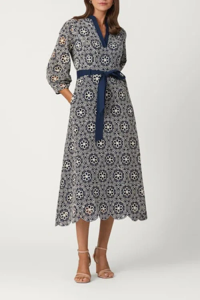 Shoshanna Medallion Cotton Eyelet Ralston Dress In Multi