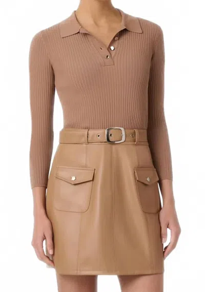 Shoshanna Melinda Mini Dress In Camel In Brown