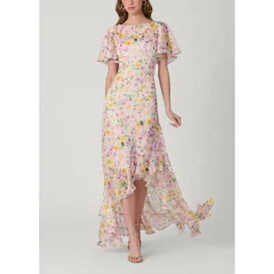 Shoshanna Midnight Chauncey Volta Floral Chiffon Dress In Multi