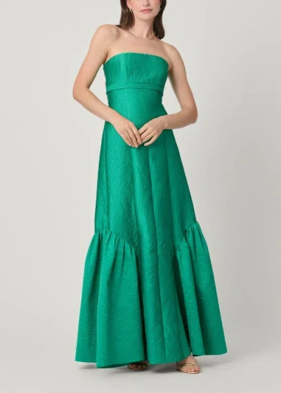 Shoshanna Midnight Nia Emerald Jacquard Dress In Green