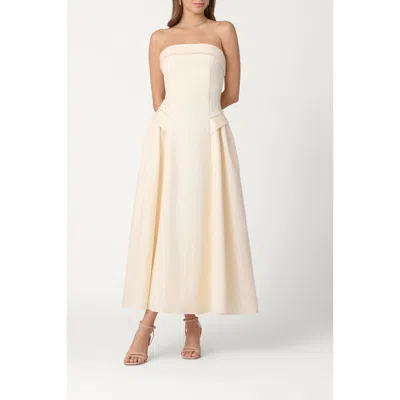 Shoshanna Midnight Pearl Embellished Jacquard Remington Dress In Neutral