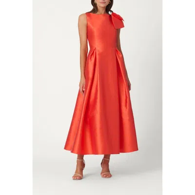 Shoshanna Midnight Pebbled Mikado Eleanor Dress In Red