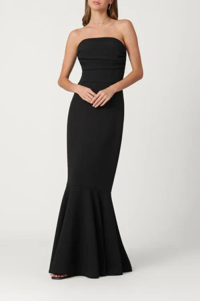 Shoshanna Midnight Stretch Crepe Stephanie Dress In Black